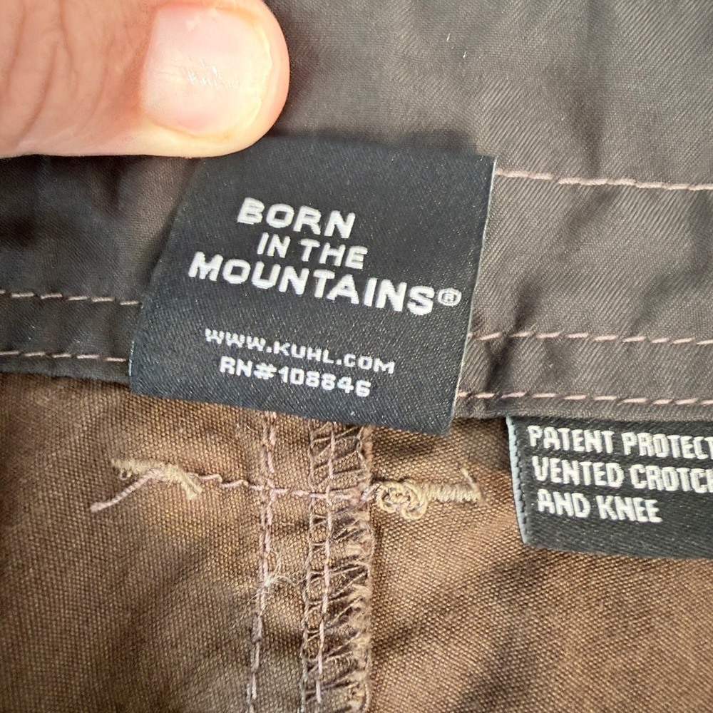 KUHL Men 35x32 Brown Lightweight Renegade Vented Hiking Work Pants Utility Gorp - Picture 5 of 11